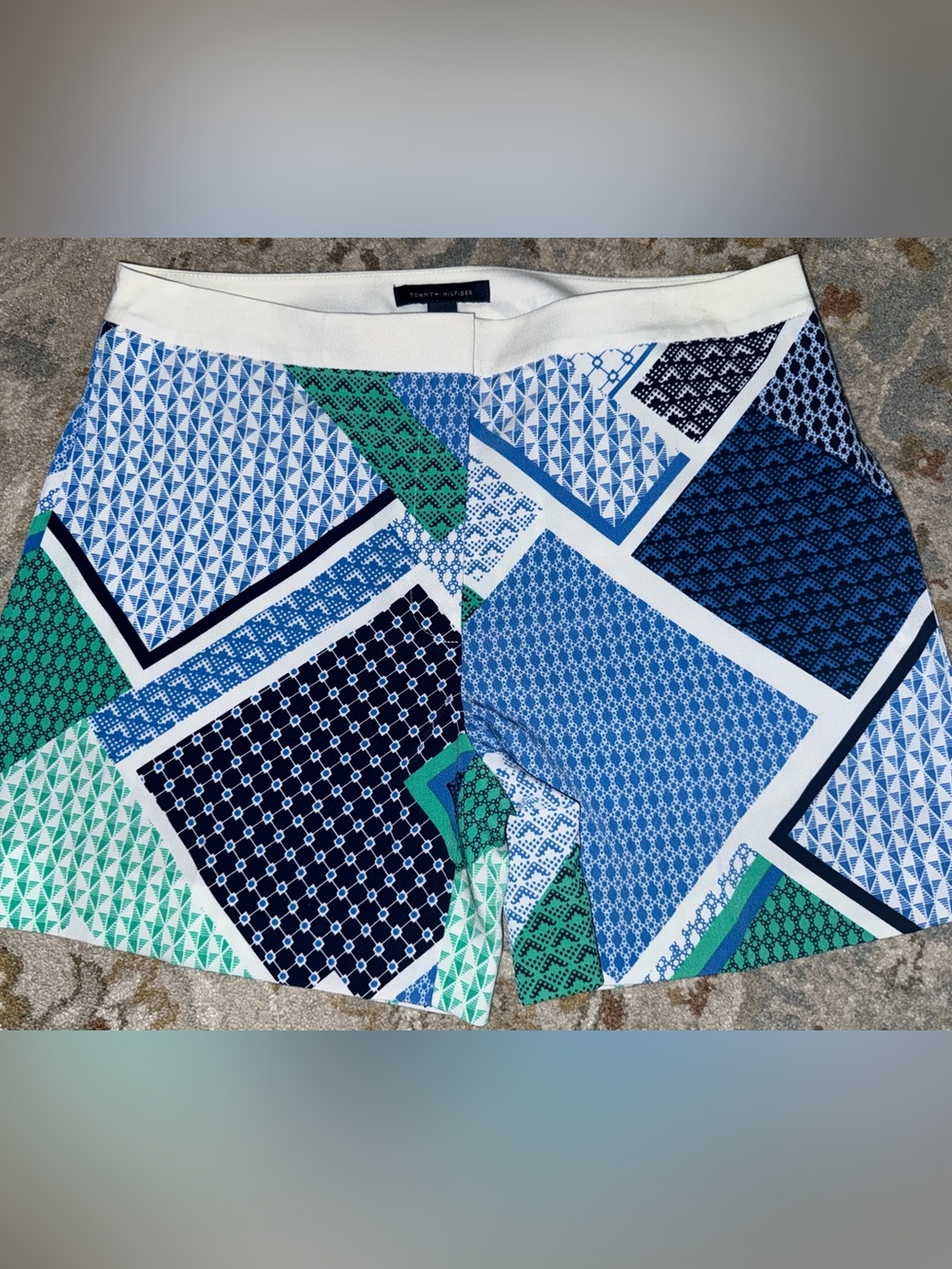 Tommy Hilfiger Black and White Logo Waistband Shorts
